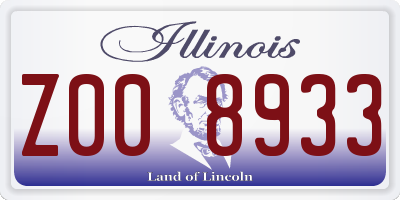 IL license plate Z008933