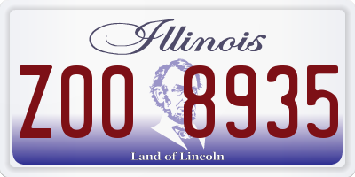 IL license plate Z008935