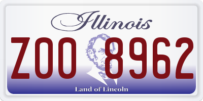 IL license plate Z008962