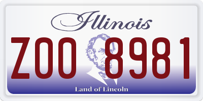 IL license plate Z008981