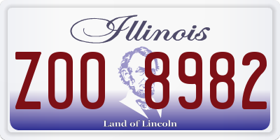 IL license plate Z008982