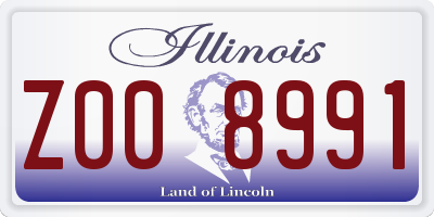 IL license plate Z008991