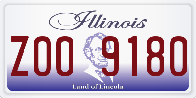 IL license plate Z009180