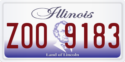 IL license plate Z009183