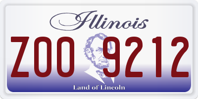 IL license plate Z009212