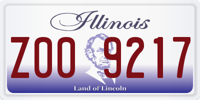 IL license plate Z009217
