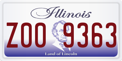 IL license plate Z009363