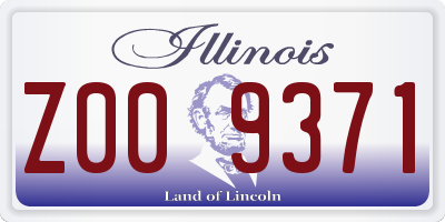 IL license plate Z009371