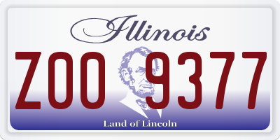 IL license plate Z009377
