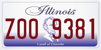 IL license plate Z009381