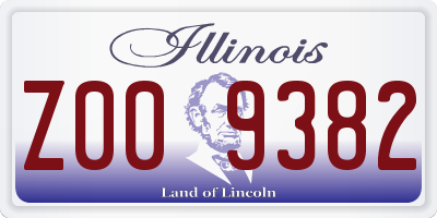 IL license plate Z009382