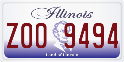 IL license plate Z009494