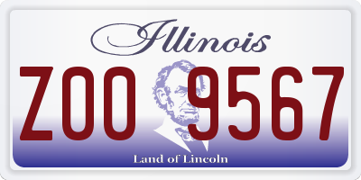 IL license plate Z009567
