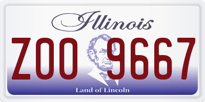 IL license plate Z009667