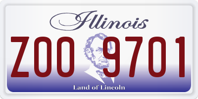 IL license plate Z009701