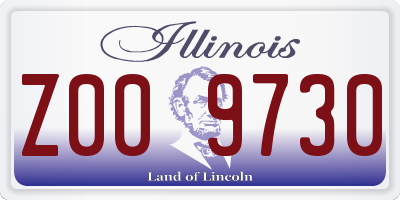 IL license plate Z009730