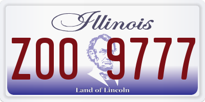 IL license plate Z009777