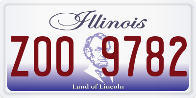 IL license plate Z009782