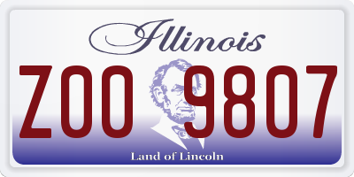 IL license plate Z009807