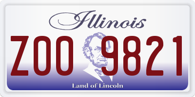 IL license plate Z009821