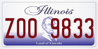 IL license plate Z009833