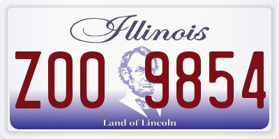 IL license plate Z009854