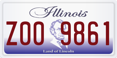 IL license plate Z009861