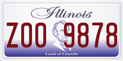 IL license plate Z009878
