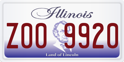 IL license plate Z009920