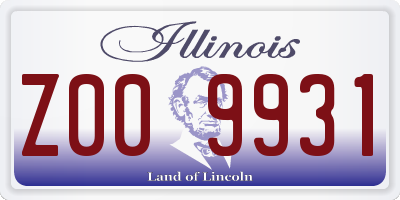IL license plate Z009931