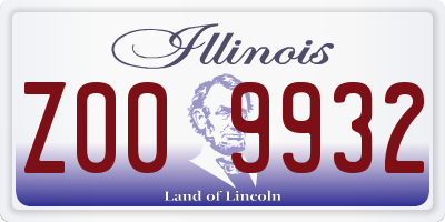 IL license plate Z009932