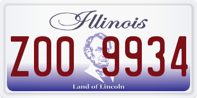 IL license plate Z009934