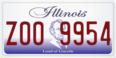 IL license plate Z009954