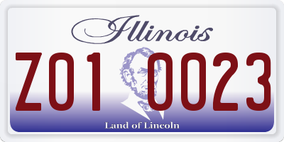 IL license plate Z010023