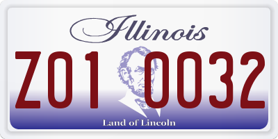 IL license plate Z010032