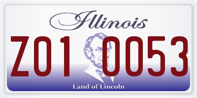 IL license plate Z010053