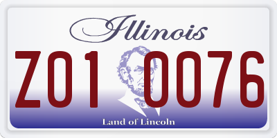 IL license plate Z010076