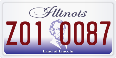 IL license plate Z010087