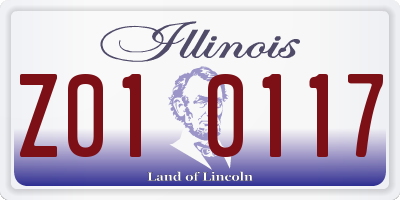 IL license plate Z010117