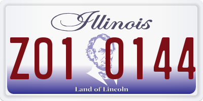 IL license plate Z010144