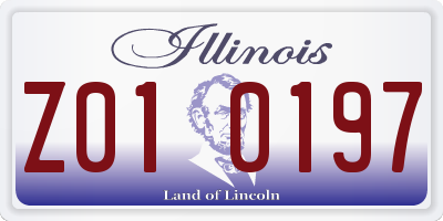 IL license plate Z010197