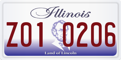 IL license plate Z010206