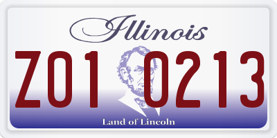 IL license plate Z010213