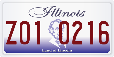 IL license plate Z010216