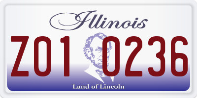 IL license plate Z010236