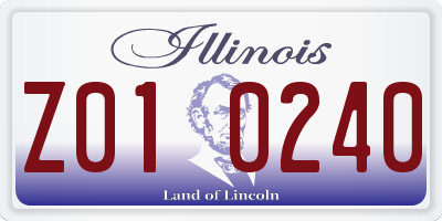 IL license plate Z010240