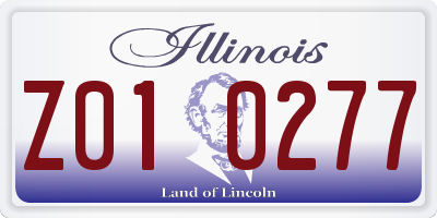 IL license plate Z010277