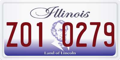 IL license plate Z010279