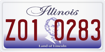 IL license plate Z010283