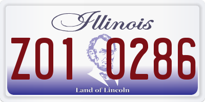 IL license plate Z010286